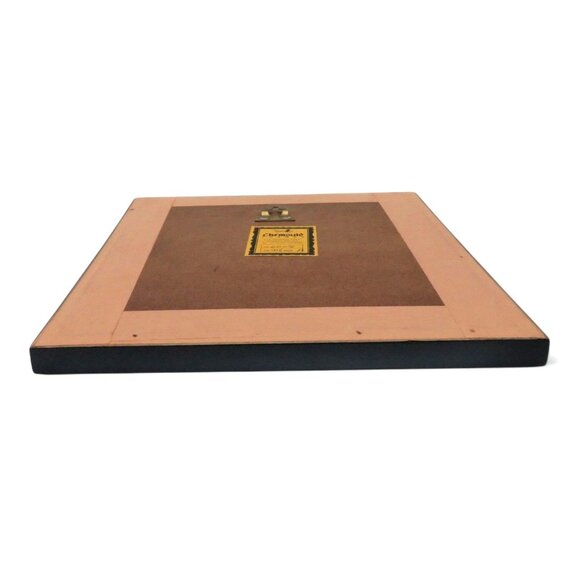 LION King NEEDLEPOINT Framed in Black Wood Frame 10.7 x 9.5" Vintage - Picture 9 of 10